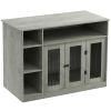 Elegant Dog Crate Furniture with Storage Gray Lockable Door Pet Cage for Medium Large Dogs 47 x 23.5 x 35