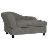Elevated Dog Sofa Pet Bed with Storage Soft Cushion for Small Medium Dogs Gray