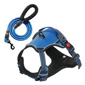 Dog Harness for Large Dogs, No Pull Adjustable Dog Vest Pet Harness, with 5ft Leash, Handle, Metal Rings, Buckles