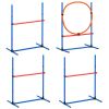Dog Agility Training Equipment, 4 PCS Set - Adjustable High Hurdles and Jump Ring