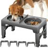 Elevated Dog Bowls for Large Dogs, Slow Feeder Dog Food and Water Bowls for Dogs No Spilling, Plastic Raised Dog Bowls with Stand for Medium Dog