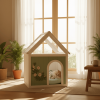 Transparent Roof Wooden Pet House with Floral Carvings FSC Cedar Indoor Shelter for Cats & Small Dogs 63.5��47.5��77.6 cm