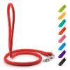 Rolled Leather Dog Leash 4Ft x 0.3 in for Small Medium Dogs Heavy Duty Leather Puppy Leash for Outdoor Walking Running Training Strong Dog Leashes for
