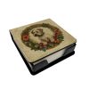 Sealyham Terrier Christmas Flowers PU Leather Note Paper Holder with Artist-Designed Cover, Desk Accessory, Office Gift