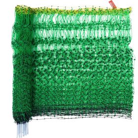 Electric Fence Netting, 48" H x 168' L, PE Net Fencing Kit with Posts & Double-Spiked Stakes, Utility Portable Mesh for Chickens, Ducks, Geese