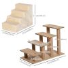 4-Step Dog Ramp for Sofa, Bed, and Couch, with Removable Cover, Beige