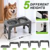 Elevated Dog Bowls for Large Dogs, Slow Feeder Dog Food and Water Bowls for Dogs No Spilling, Plastic Raised Dog Bowls with Stand for Medium Dog