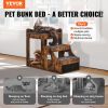 Pet Bunk Bed with Removable Stairs, Dog/Cat Window Perch with Storage, Multi-Level Bed Window Perch Dog Bedside Sleeper Couch, Small Pet Seat Platform