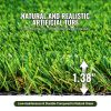 Artifical Grass, 5 x 10 ft Rug Green Turf, 1.38"Fake Door Mat Outdoor Patio Lawn Decoration, Easy to Clean with Drainage Holes
