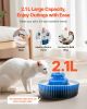 Ceramic Cat Water Fountain, 2.1L/71oz Cupcake Pet Fountain, Porcelain Cat Water Dispenser with Ultra-Quiet Pump