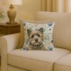 Cairn Terrier Coastal Sea Glass Throw Pillow Decorative Indoor Outdoor Accent Cushion for Couch, Bed or Patio, 18Hx18W