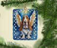 Basset Hound My Angel Porcelain Ornament Christmas Tree Hanging Decorations for Home Christmas Holiday, Rectangle, Gift, Multicolor