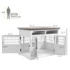 Dog Kennel Furniture Side End Table with Storage, Double Doors for Small and Medium Dogs, White