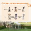 6.6' x 6.6' x 4.9' Dog Kennel Outdoor for Small Medium Dogs with Waterproof Roof, Silver