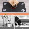 Pet Feeding Mat Food and Water Bowl Waterproof Rubber Backing