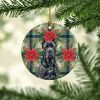 Cane Corso Christmas PoinsettIas Ceramic Ornament Christmas Tree Hanging Decorations for Home Christmas Holiday, Party, Gift, 3 in, Multicolor