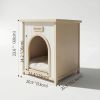 Lumicedar Cream Yellow Flat Roof Pet House FSC Solid Wood 53��51.6��60 cm Indoor Shelter for Small Cats & Dogs