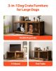 75" Dog Crate Furniture for 2 Dogs, Extra Large Double Dog Crate Furniture Large Breed with Divider & Double Doors