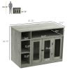 Elegant Dog Crate Furniture with Storage Gray Lockable Door Pet Cage for Medium Large Dogs 47 x 23.5 x 35
