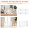 Free Standing Wooden Pet Gate Indoor Dog Barrier Foldable Step Over Doorway Fence Safety Gate with Open Door Z Shape 4 Panel