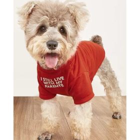 Pet Clothes Round Neck T-shirt (Option: Red-M)